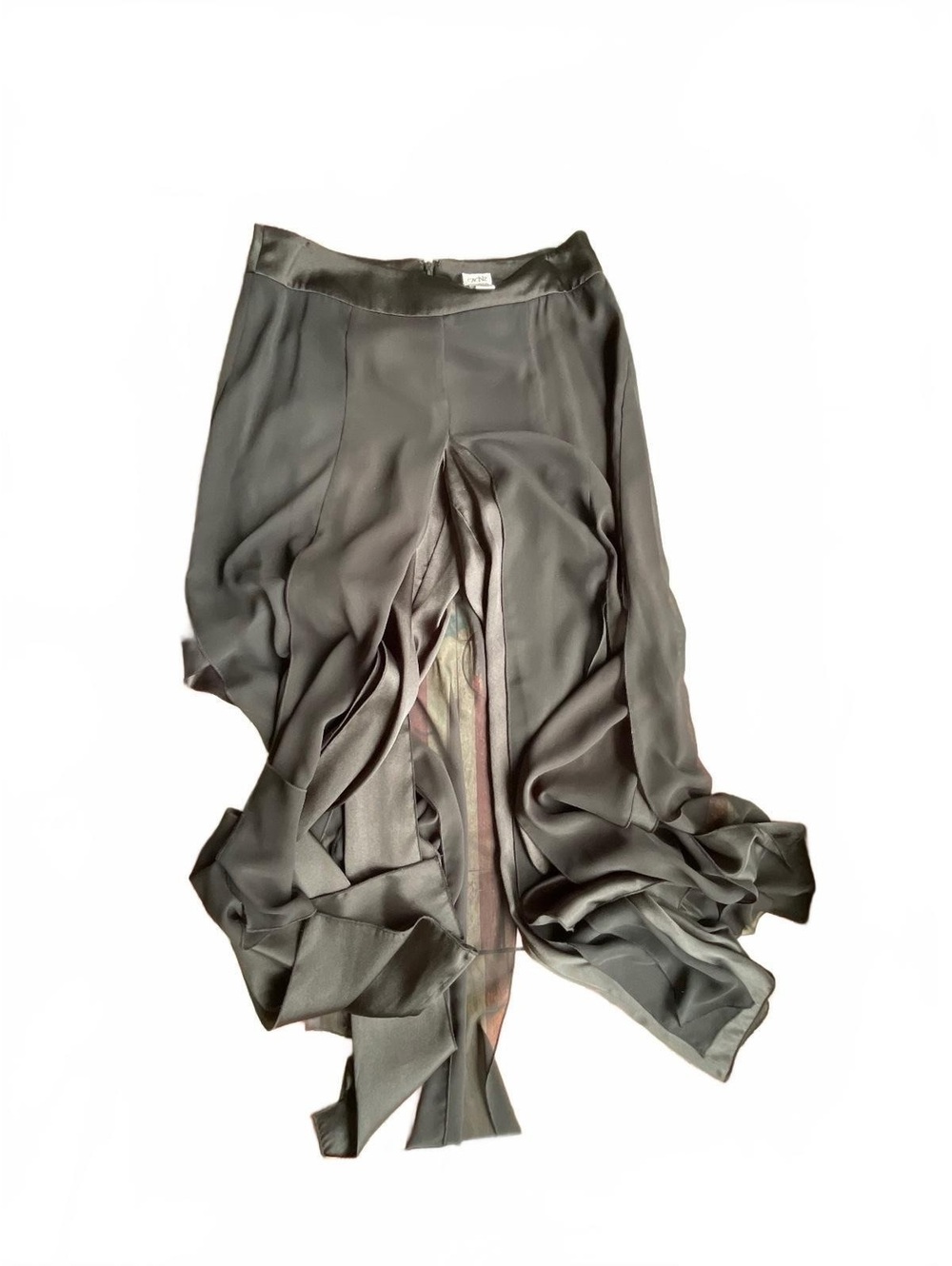 Vintage Black satin tentacle pants